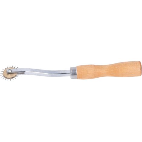 Roue à gaufrer à aiguilles dentées en acier inoxydable avec manche en bois pour le travail du cuir et le poinçonnage du métal (1/5)