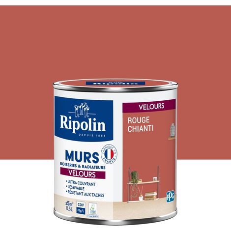 Peinture aspect Velours - 0,5L - Rouge Chianti - Ripolin (1/5)