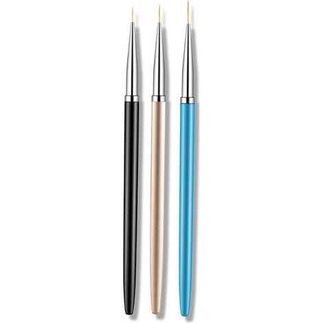 Lot de 3 pinceaux pour nail art, stylos de dessin pour ongles (1/5)