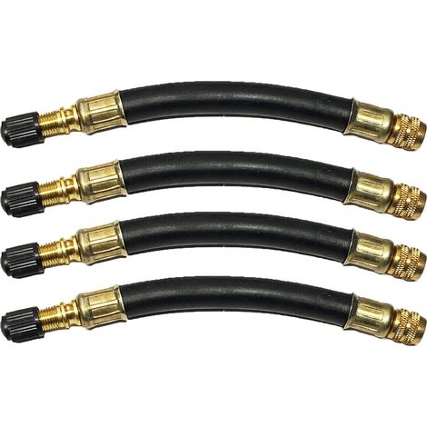 Dapetz ® 4Pcs Tire Valve Extension, 105mm Flexible Rubber Tire Valve Extension Tire/Tyre Valve Extenders Adapter for Truck Bus RV Car Wheel Tire Transit Adapter