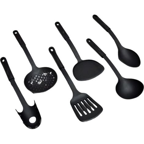 Lot de 6 Ustensiles de Cuisine en Plastique Robuste L'essentiel Pour Tous Cuisiniers (1/4)