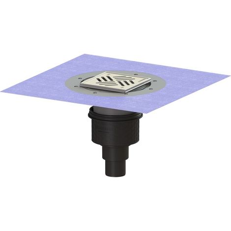-Boden-/Deckenablauf Ecoguss DN 50, senkr., Variofix, Schlitzrost (1/2)