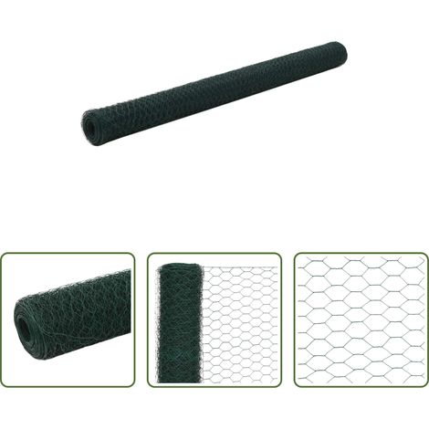 Grillage - Grillage Acier avec revêtement en PVC 25x1,5 m Vert (1/5)