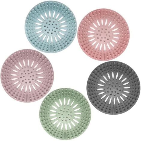 Accesorios de 5 piezas para el desagüe del fregadero, tapones de desagüe de silicona para duchas – fácil de instalar y limpiar – adecuados para baños, bañeras, duchas y lavabos. (1/4)
