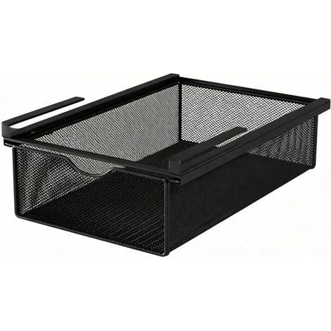 Tiroir coulissant suspendu sous la plate-forme, panier de stockage en métal, organisateur de placards, poubelle sans percement (1/5)