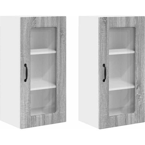 vidaXL Panneau de lave-vaisselle Kalmar 2 pcs Gris Sonoma