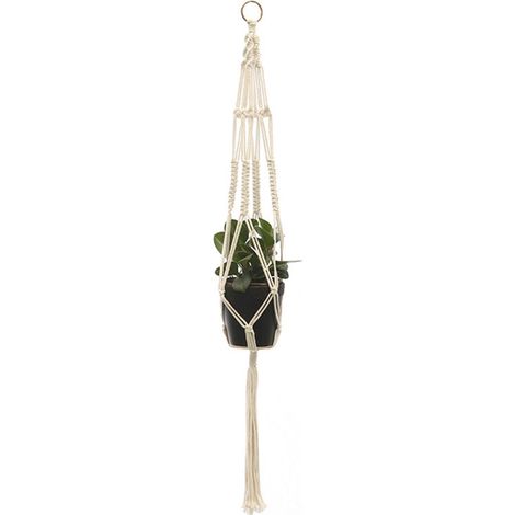 Support pour plantes en macramé, porte-pot de fleurs décoratif tissé, panier suspendu pour intérieur et extérieur, fait main en corde de coton, décoration intérieure (1/5)
