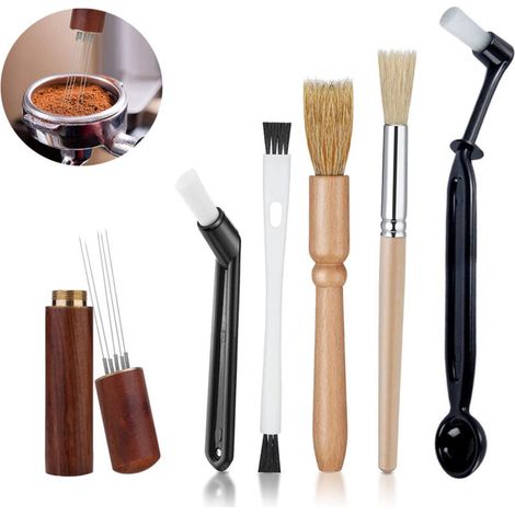 Ensemble de 6 pinceaux de nettoyage de café brosse à café en nylon (1/5)