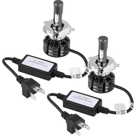 Paire de phares LED super lumineux pour voiture, ampoules H4 clignotantes 3000K 4300K 6000K (1/5)