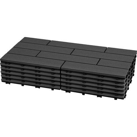 Jiubiaz Antracita 30x60cm Losas para balcones y terrazas, resistentes a la intemperie y de fácil mantenimiento 36 unidades (1/5)