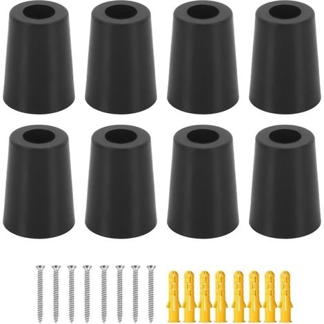 Lot de 8 supports muraux verticaux pour skis et snowboards, avec vis et chevilles d'expansion pour un rangement et une présentation sécurisés (noir) (1/5)