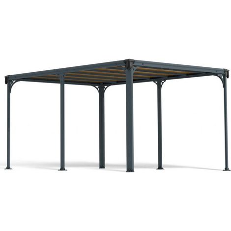 Milano 4300 Garden Gazebo Grey Bronze - Polycarbonate - L426 x W309 x H225 cm - Grey