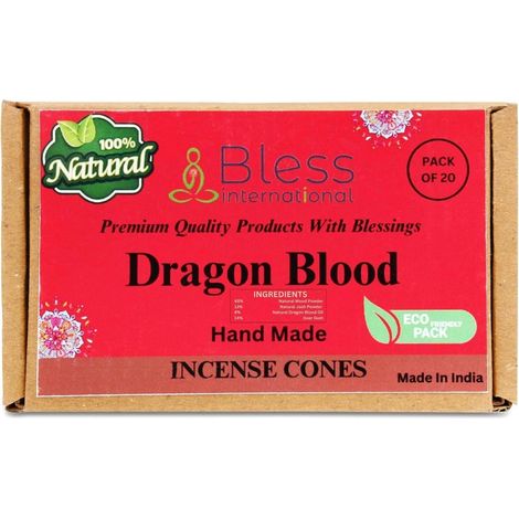 Dragon Blood Handmade Incense Cones 20 Count Pack Organic for Purification Yoga (1/5)