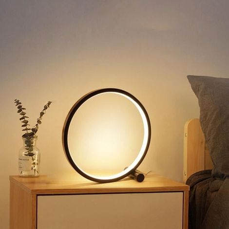 LED Lampe De Table Pour Chambre Circulaire Acrylique Lampe de Bureau Pour Salon Noir-Blanc Dimmable Lampe De C S13844907