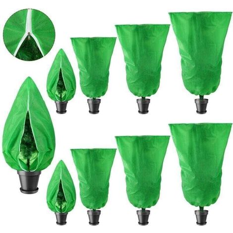 Housse de paillis pour plantes d'hiver, bâche pour arbustes, protection des plantes, housse avec cordon et fermeture éclair, sac de protection hivernale, extérieur, protection contre le gel et le sole