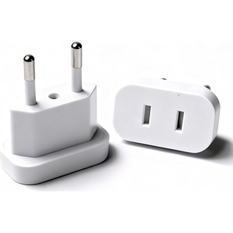 adaptateurs de Prise européenne, Adaptateurs de Prise Universels US vers Europe - Adaptateurs de Voyage 2 Broches, Sécurisés et Compacts pour Appareils Électroniques en Europe (2)