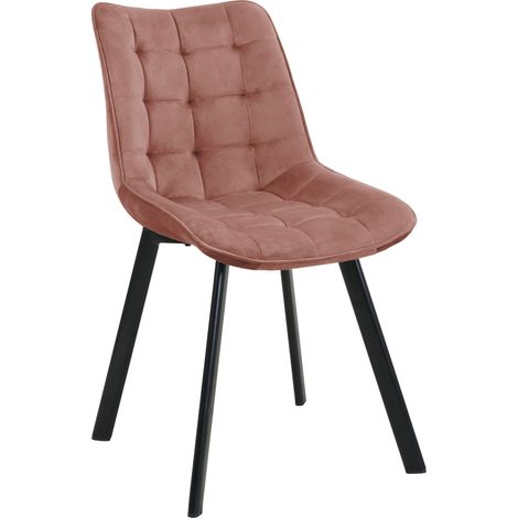 1 Pièce chaise matelassée de salle à manger en velours AKORD SJ.28 Rose (1/3)