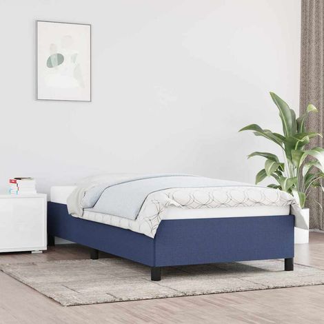 Lit simple pour adulte Cadre de lit - Bleu 90x190 cm Tissu BV937683 - BonneVie (1/5)