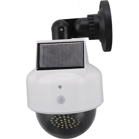 Cámara de seguridad exterior falsa con alimentación solar y luz LED roja intermitente para uso interior y exterior. (1/5)