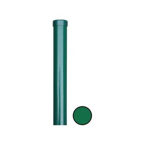 Cloture & Jardin – Poteau rond thermolaqué vert 0,60 m – Acier galvanisé – Diamètre 48 mm – Pour clôtures en panneaux rigides