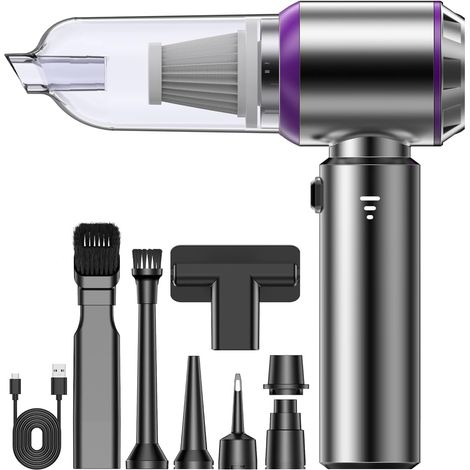 Akku-Handstaubsauger, leistungsstarker Autostaubsauger, 3-in-1 Mini-Akku-Handstaubsauger mit bürstenlosem Motor, 3 Saugstufen für Auto, Haustiere und Zuhause (1/5)