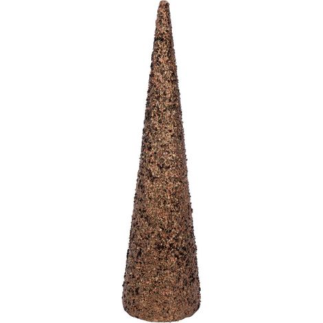 Déco Cône de Noël "Sequins" 120cm Marron (1/2)