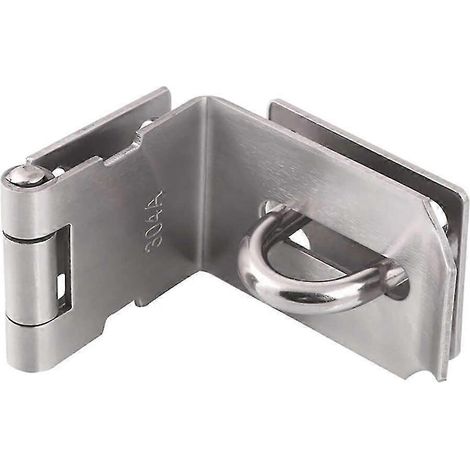 Loquet de porte à angle droit 90° en acier inoxydable, verrou de sécurité à moraillon pour porte coulissante/à barre.