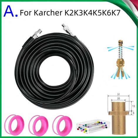 (Style A-5m) Tuyau de nettoyage de canalisations haute pression 5800 PSI, kit d'outils de dragage et de nettoyage de conduites d'égout, buse de nettoyage des eaux usées, pour nettoyeur haute pression (1/5)