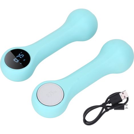 Haltère intelligent rechargeable 0,75kg cyan pour perte de poids, fitness féminin avec application téléphonique et cours intégrés