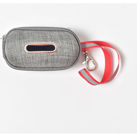 Fournitures de nettoyage pour animaux de compagnie Boîte de rangement pratique pour sac poubelle pour chien en lin，gris