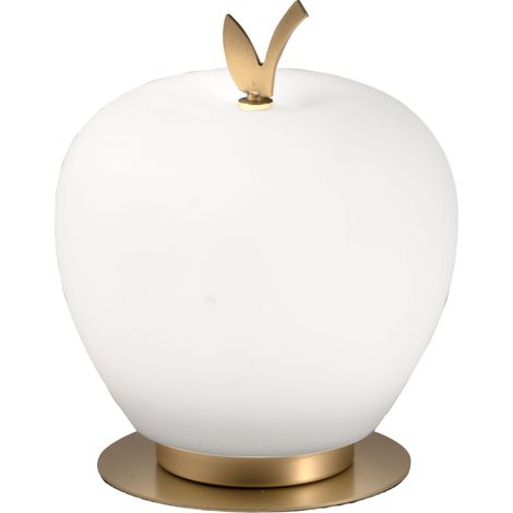 Lampe De Table Wendy, Led Intégrée 8 W, Blanc 3000 K, Laiton Satiné, Variateur Tactile, Verre Soufflé - Design Élégant (1/3)