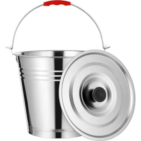 KICHOUSE 5L Edelstahl-Eimer mit Deckel - Langlebig und vielseitig einsetzbar für Hotels, Bars usw. (1/5)