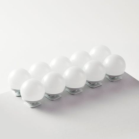 Miroir lumineux, lampe LED pour coiffeuse avec miroir amovible, éclairage 3 couleurs pour coiffeuse - Lot de 10 (1/5)
