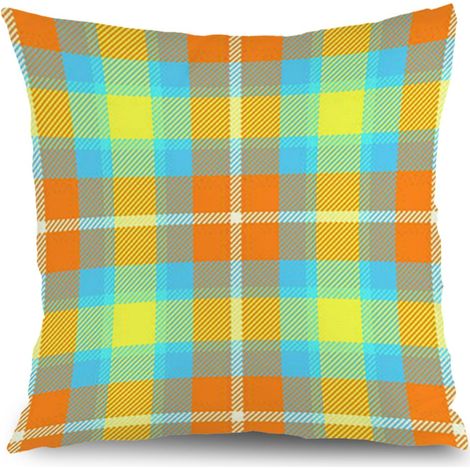 Housse de coussin motif carré, décoration maison élégante,50×50cm (1/5)