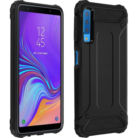 Coque de protection Defender II Series pour Galaxy A7 2018, résistante aux chutes (1,80 m) - Noire (1/5)