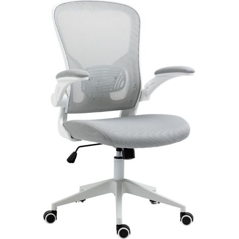 Fauteuil de bureau en maille gris avec accoudoirs réglables - HELIX (1/5)
