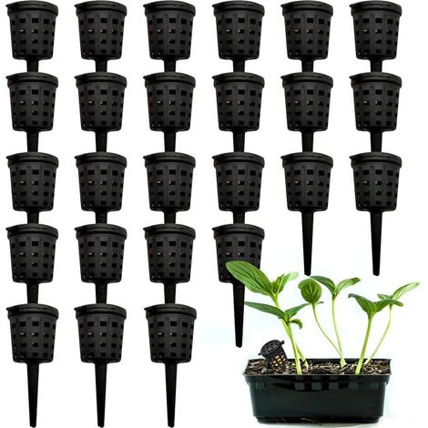 100 pièces paniers d'engrais en Maille,Panier Réutilisables en Plastique De Jardin Outil Couverture Boîte Panier pour Agricultural Garden Planting (1/5)