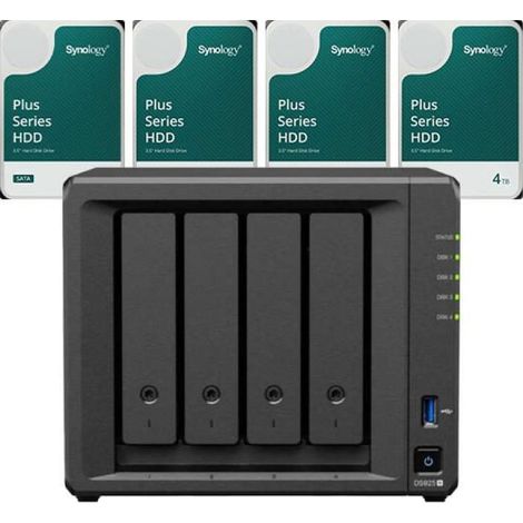 Synology DS925+ DiskStation + 16 TB 4x Synology Plus 3.5" SATA 6 Gb/s disco duro 4 TB