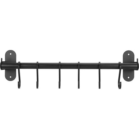 40 cm Deckelaufhänger-Set mit 6 Wandhaken, hängende Aufbewahrung für Küchenutensilien, perforierter Organizer-Halter. (1/5)