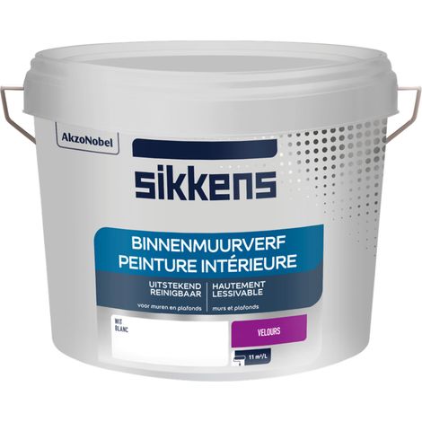 Sikkens - Peinture Intérieure Murs et Plafonds - Finition lisse, facile à appliquer, masque les taches - Velours Blanc 10 L
