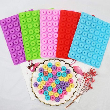 Moule à donuts mini en silicone 48 alvéoles pour cuisson gâteau donut chocolat moule pâtisserie (1/3)