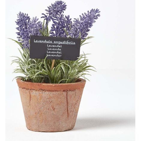 HOMESCAPES Künstliche Lavendel-Topfpflanze
