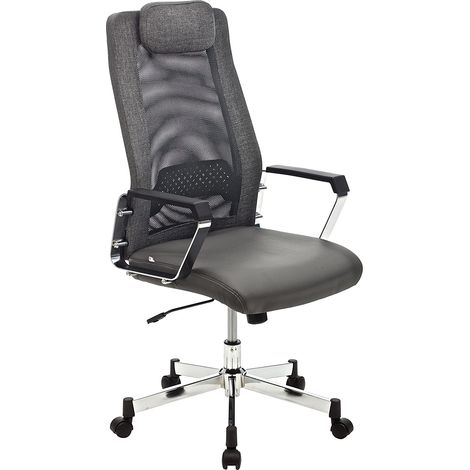 Sedia Ufficio Presidenziale con Ruote per Scrivania Poltrona Ecopelle Ergonomica (1/3)