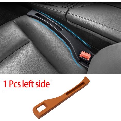 (Marron - Gauche) Combleur d'espace entre les sièges auto - Accessoires auto - Joint d'étanchéité anti-fuite et anti-chute avec trou - Décoration intérieure (1/5)