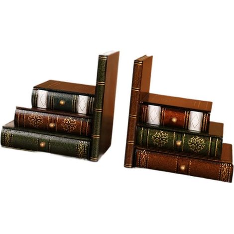 Lot de 2 serre-livres décoratifs en forme de livre, parfaits pour une bibliothèque, une table basse ou un bureau. (1/3)