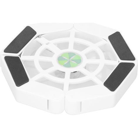 Support de refroidissement pour ordinateur portable avec grand ventilateur lumineux, port USB, pliable, DRS08 (blanc) (1/5)