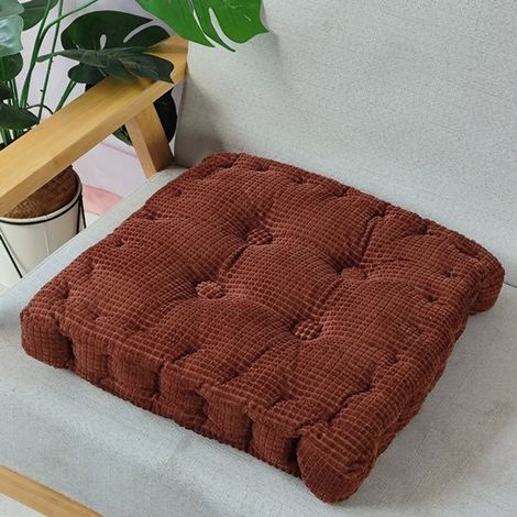 Coussin d'assise (38 x 38 x 8 cm) – Coussin de sol – Coussin tatami – Coussin de chaise en velours côtelé – Épaisseur extra-épaisse (8 cm) – Convient aux chaises de jardin, cuisines et salles à manger