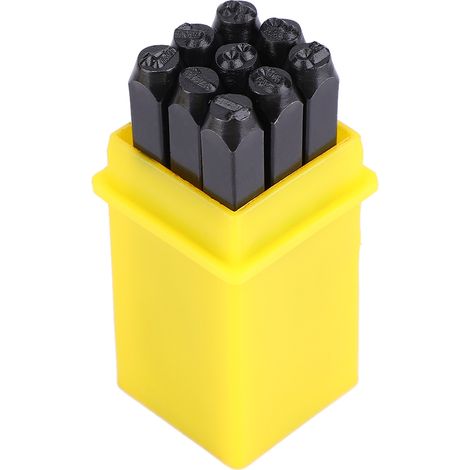 Coffret de 36 outils de marquage de chiffres et de lettres en acier au carbone + boîte de rangement (1/5)