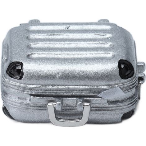 Valise de Voyage Miniature Argentée pour Maison de Poupée - Accessoire Décoratif Scénique (1/5)