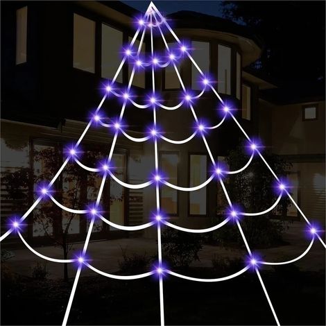 Guirlande lumineuse toile d'araignée Halloween 250 LED étanches avec télécommande araignée, décoration pour cour maison jardin intérieur extérieur fêtes effrayantes (1/5)